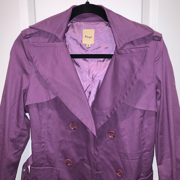 Purple trench coat. - Picture 2 of 8